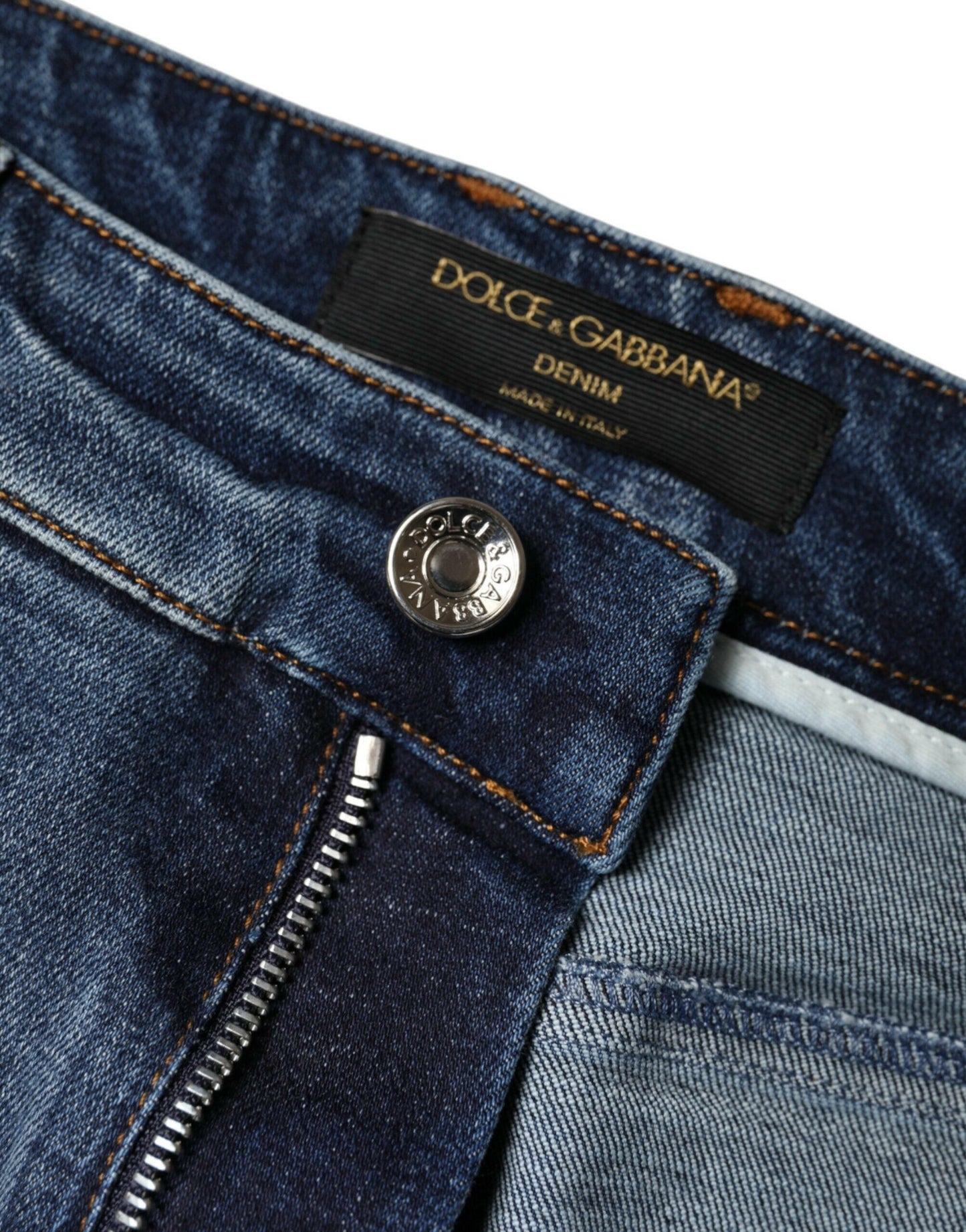 Jean skinny en coton bleu foncé Dolce &amp; Gabbana