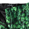 Dolce &amp; Gabbana – Karottenhose aus Seidensatin mit hohem Bund in Grün mit Kleeblatt-Print