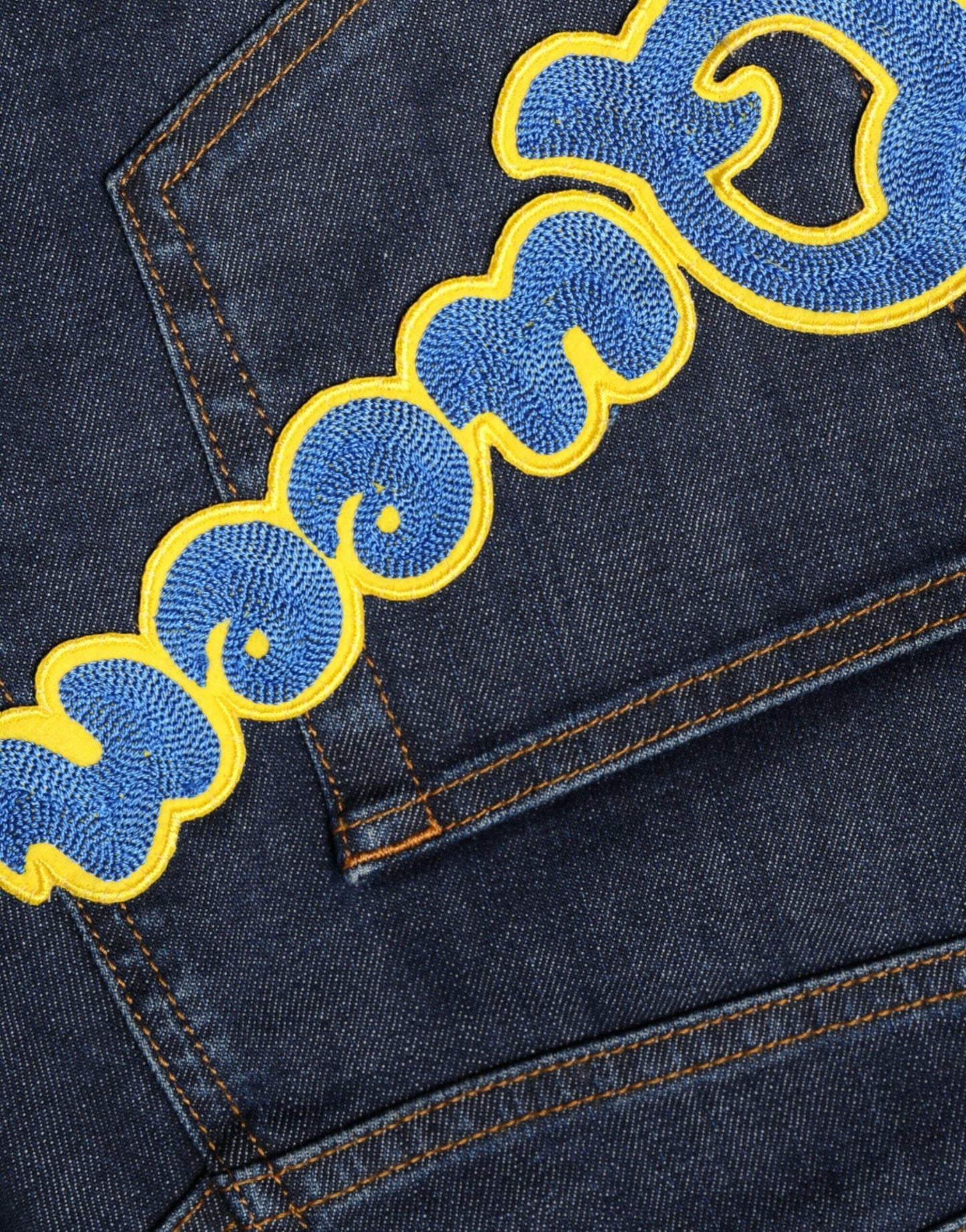 Jean skinny en coton bleu foncé QUEEN de Dolce &amp; Gabbana