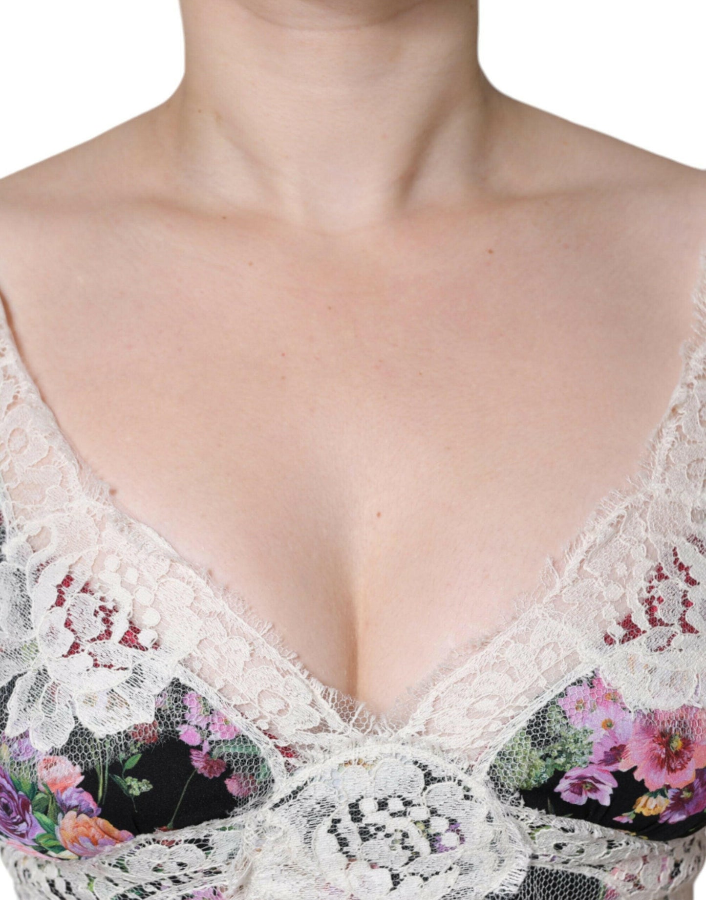 Dolce &amp; Gabbana – Schwarze Bluse mit Blumenspitze und kurzen Ärmeln