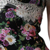 Dolce &amp; Gabbana – Schwarze Bluse mit Blumenspitze und kurzen Ärmeln