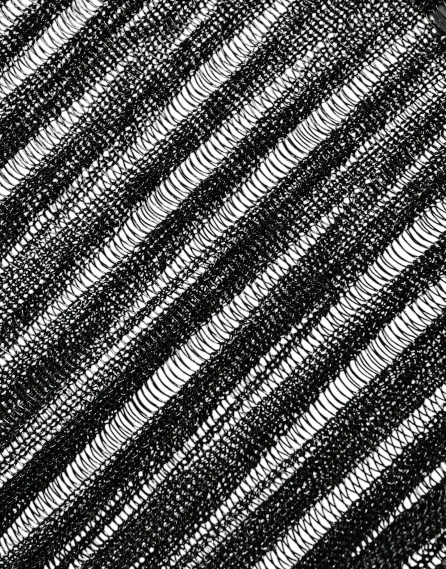 Dolce &amp; Gabbana – Durchsichtiges Oberteil mit langen Ärmeln und schwarzen Streifen