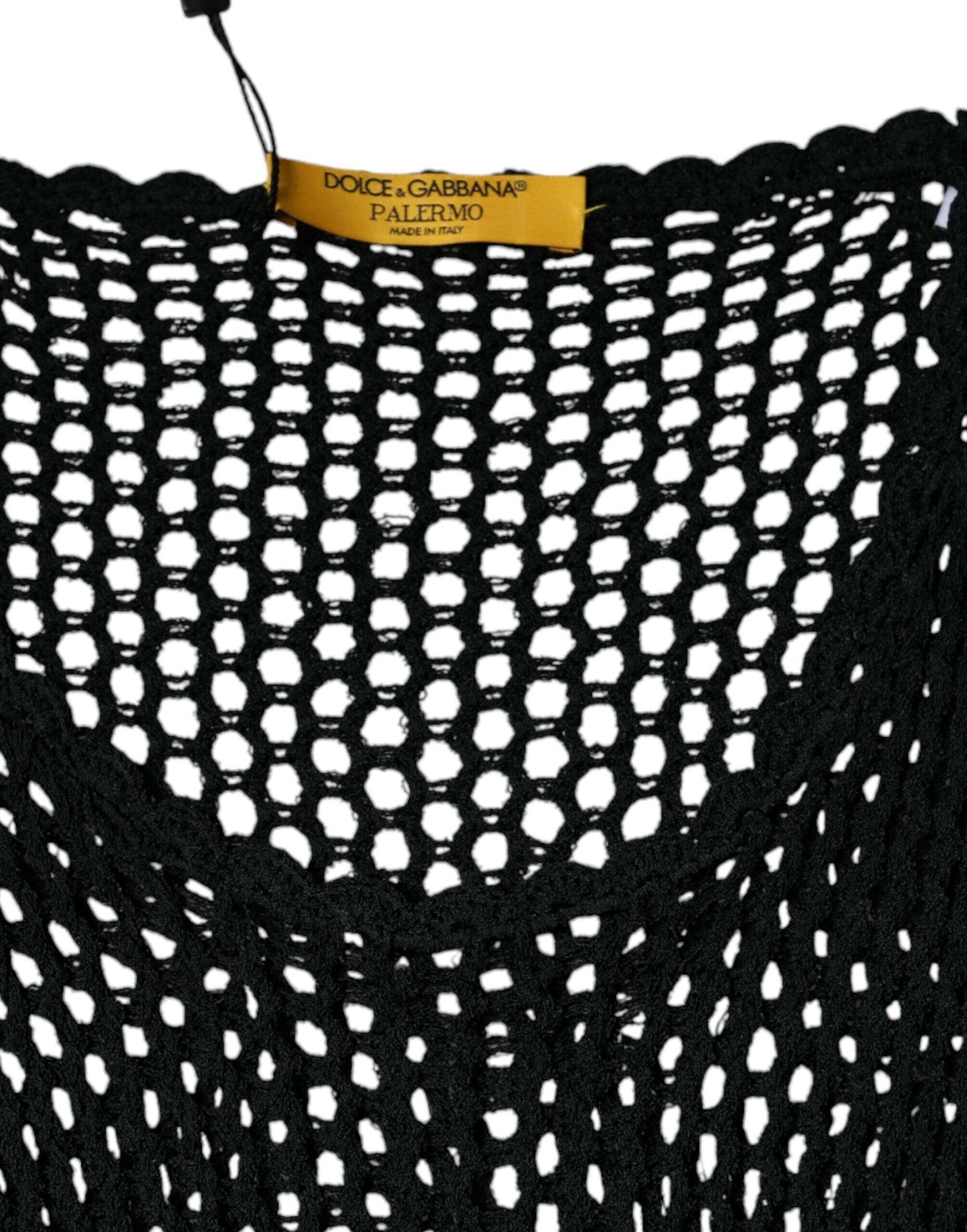 Débardeur sans manches transparent en maille noire Dolce &amp; Gabbana