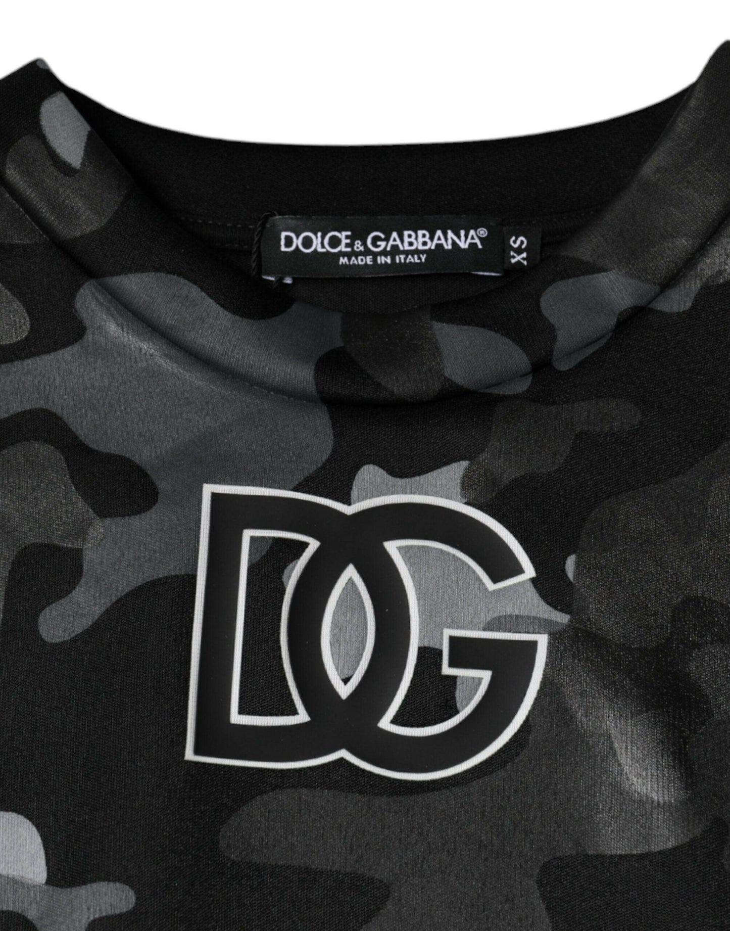 Sweat-shirt à col rond camouflage noir Dolce &amp; Gabbana