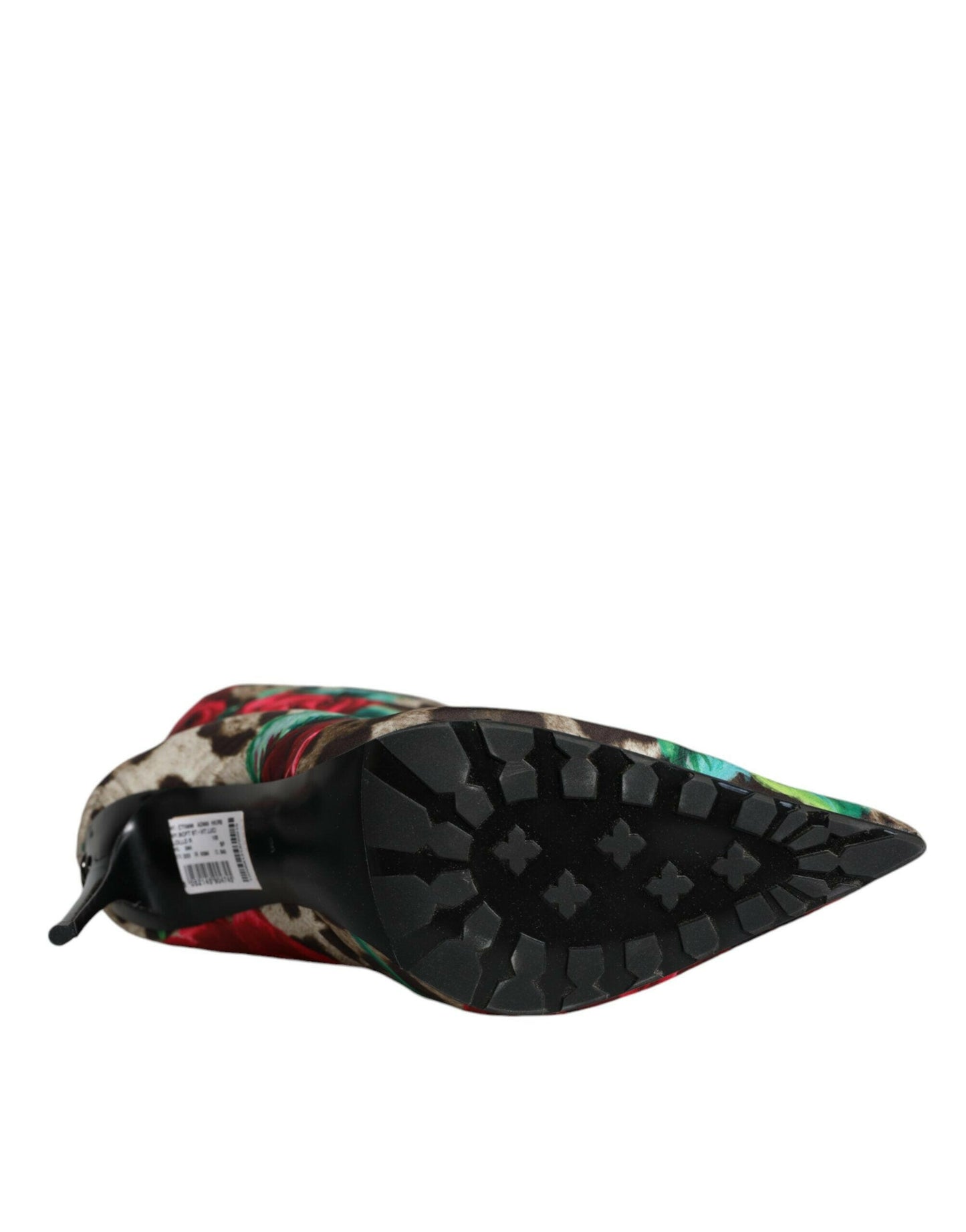 Dolce &amp; Gabbana – Mehrfarbige Stiefel mit Leopardenmuster und Rose-Mittelhohe Stiefel