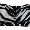 Dolce & Gabbana Black White Zebra Bandeau Swimwear Bikini Top