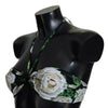 Dolce & Gabbana Black Floral Halter Beachwear Swimwear Bikini Top