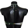 Dolce & Gabbana Black Floral Halter Beachwear Swimwear Bikini Top