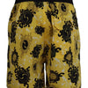 Dsquared² Yellow Black Printed Nylon Beachwear Shorts Swimwear