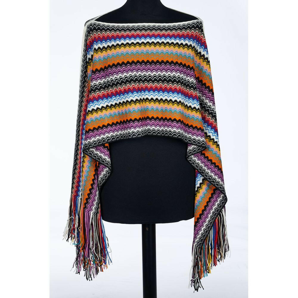 Poncho femme en laine multicolore Missoni