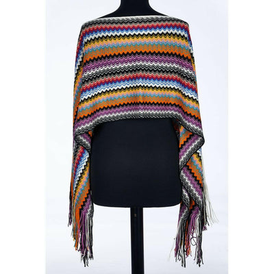 Poncho femme en laine multicolore Missoni