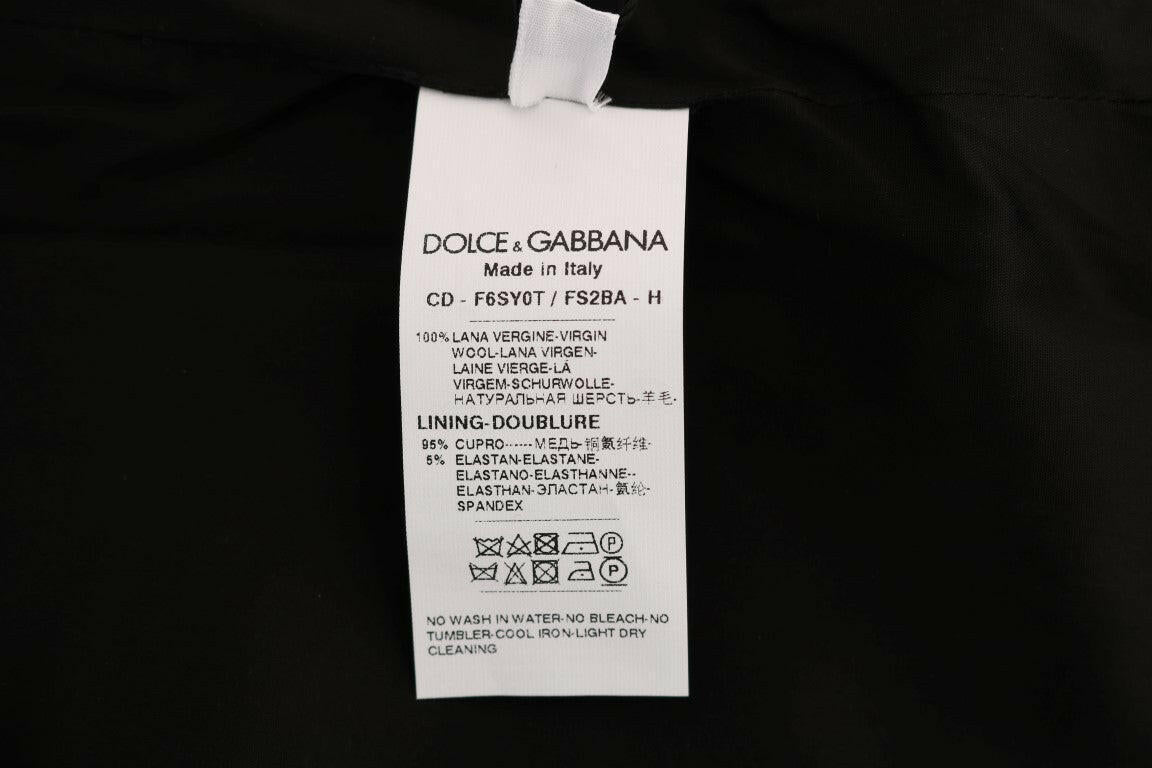 Dolce &amp; Gabbana Graues Etuikleid aus Wolle mit Punkten