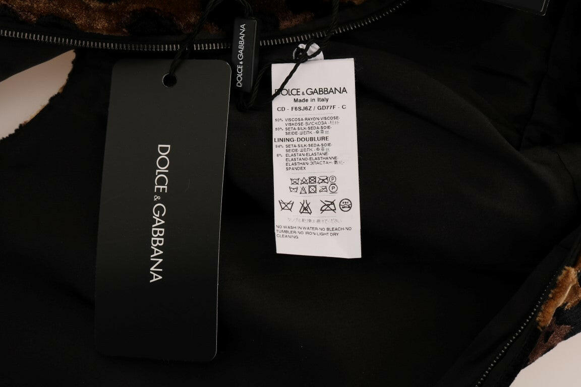 Robe fourreau mini léopard sans manches Dolce &amp; Gabbana