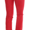 Costume National Red Cotton Stretch Slim Jeans