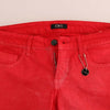 Costume National Red Cotton Stretch Slim Jeans