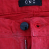 Costume National Red Cotton Stretch Slim Jeans