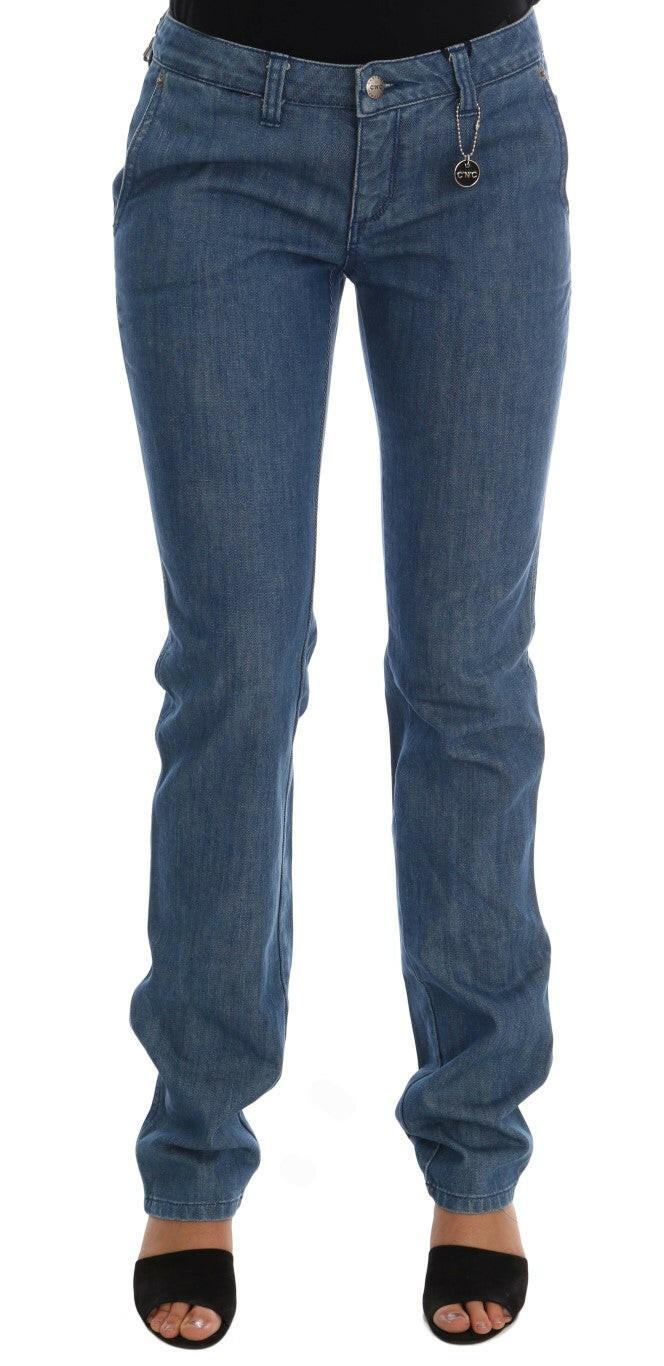Costume National Slim Jeans aus Baumwolle in blauer Waschung