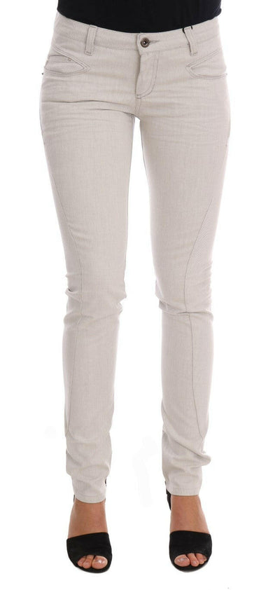 Costume National White Cotton Stretch Slim Jeans