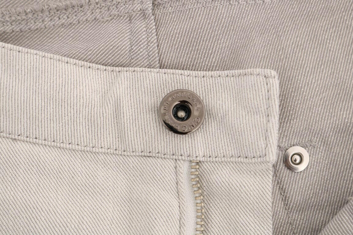 Costume National – Weiße Slim-Jeans aus Baumwollstretch