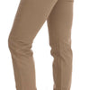 Costume National Beige Cotton Stretch Slim Fit Jeans
