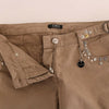 Costume National Beige Cotton Stretch Slim Fit Jeans