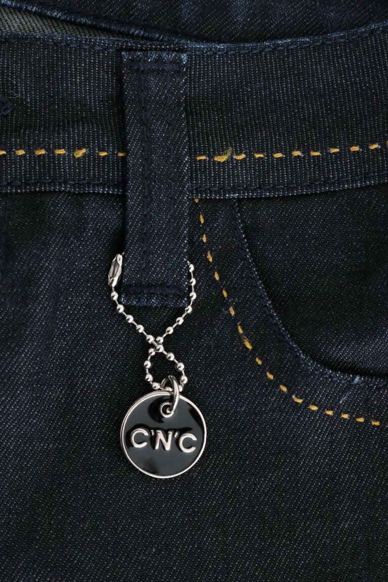 Costume National – Slim Fit-Jeans aus Stretch-Baumwolle in Blau