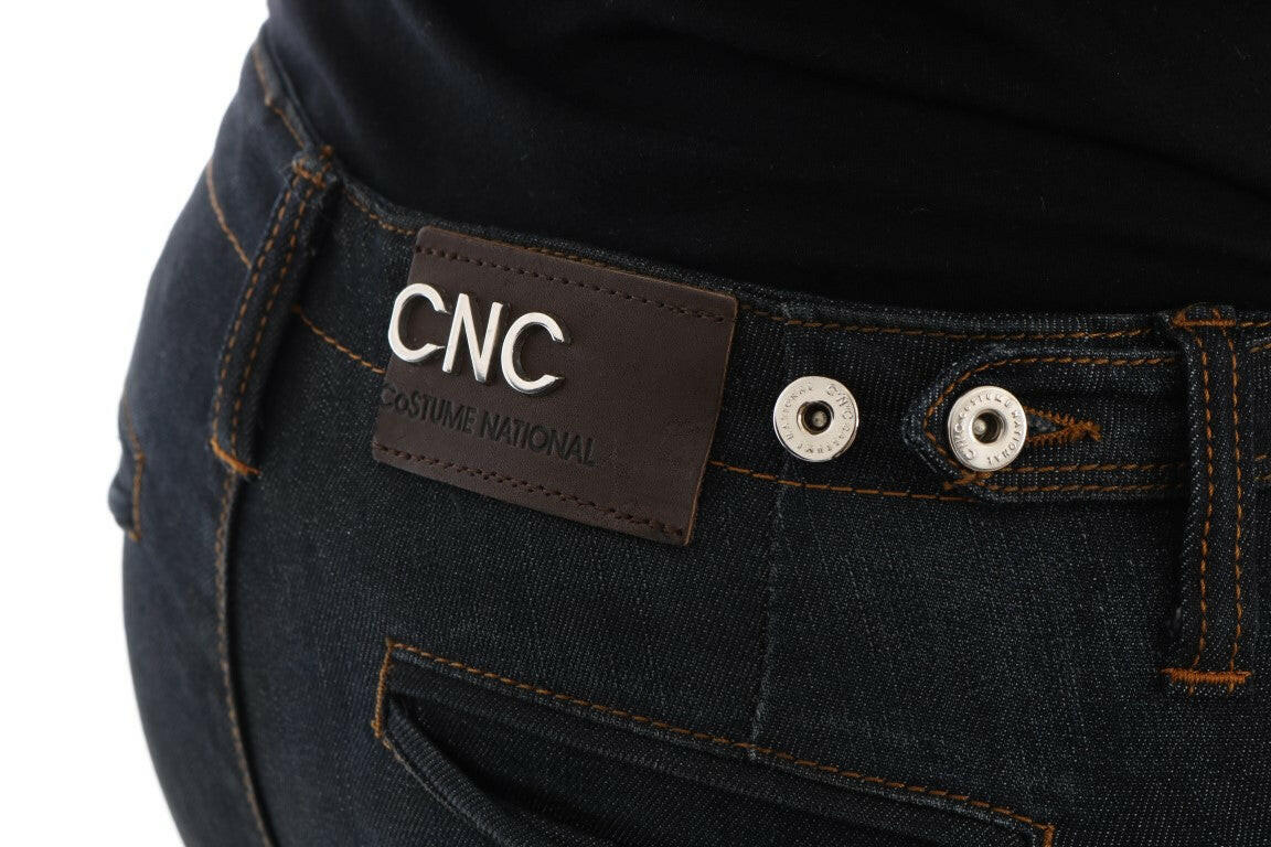 Costume National Dark Blue Cotton Slim Fit Jeans