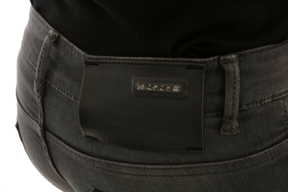 Acht Gray Cotton Slim Fit Denim Jeans