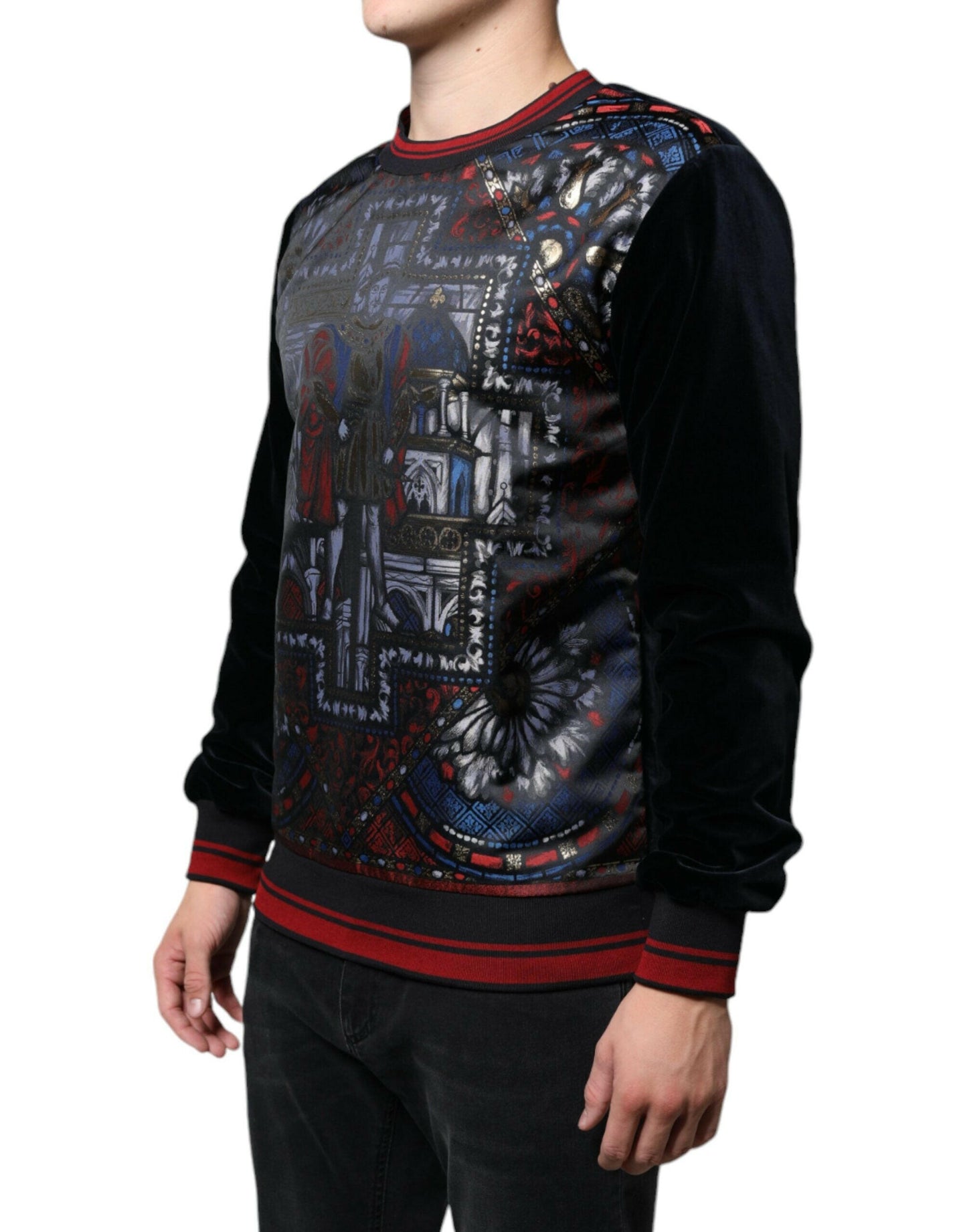 Pull-over ras du cou en jacquard multicolore Dolce &amp; Gabbana