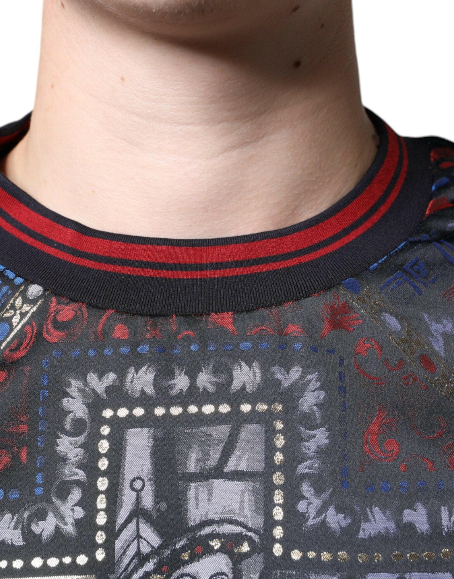 Pull-over ras du cou en jacquard multicolore Dolce &amp; Gabbana