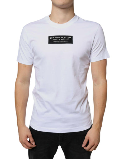 T-shirt décontracté Dolce &amp; Gabbana en coton blanc avec appliqué DG