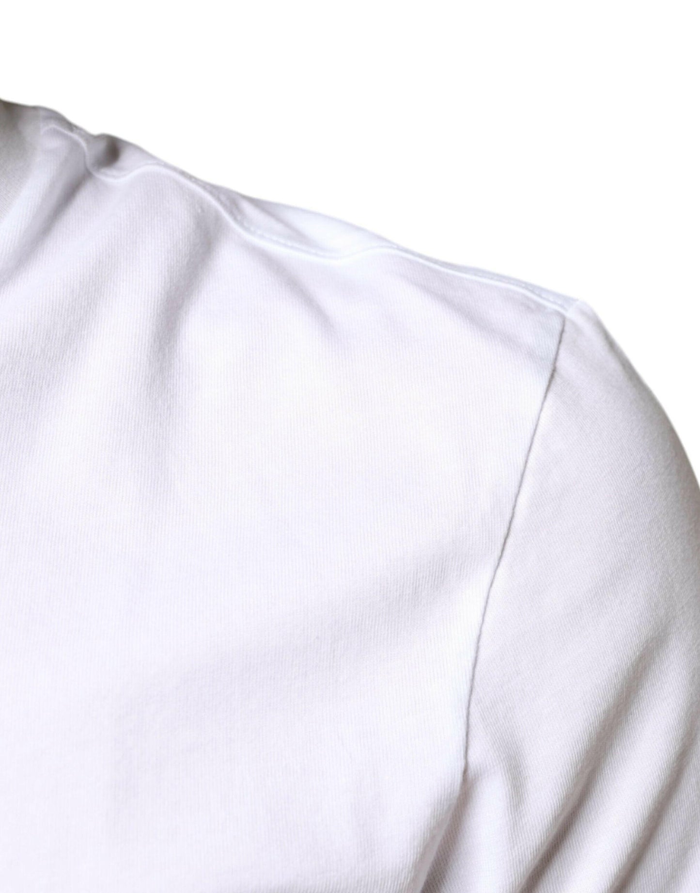 Dolce &amp; Gabbana – Lässiges T-Shirt aus weißer Baumwolle mit DG-Applikation