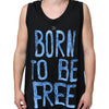 Dolce &amp; Gabbana Schwarzes ärmelloses T-Shirt „Born To Be Free“ aus Baumwolle