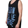 Dolce &amp; Gabbana Schwarzes ärmelloses T-Shirt „Born To Be Free“ aus Baumwolle