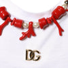 T-shirt en coton blanc orné d'un collier Dolce &amp; Gabbana