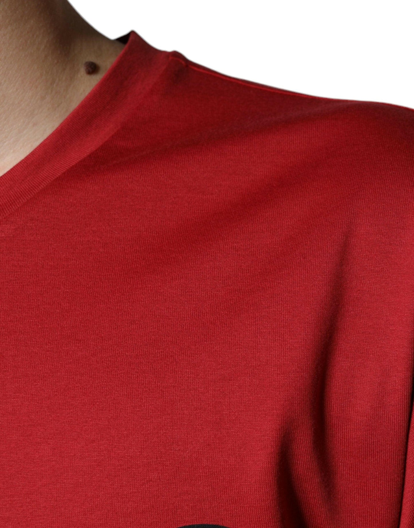 T-shirt ras du cou en coton rouge Dolce &amp; Gabbana avec logo DG imprimé