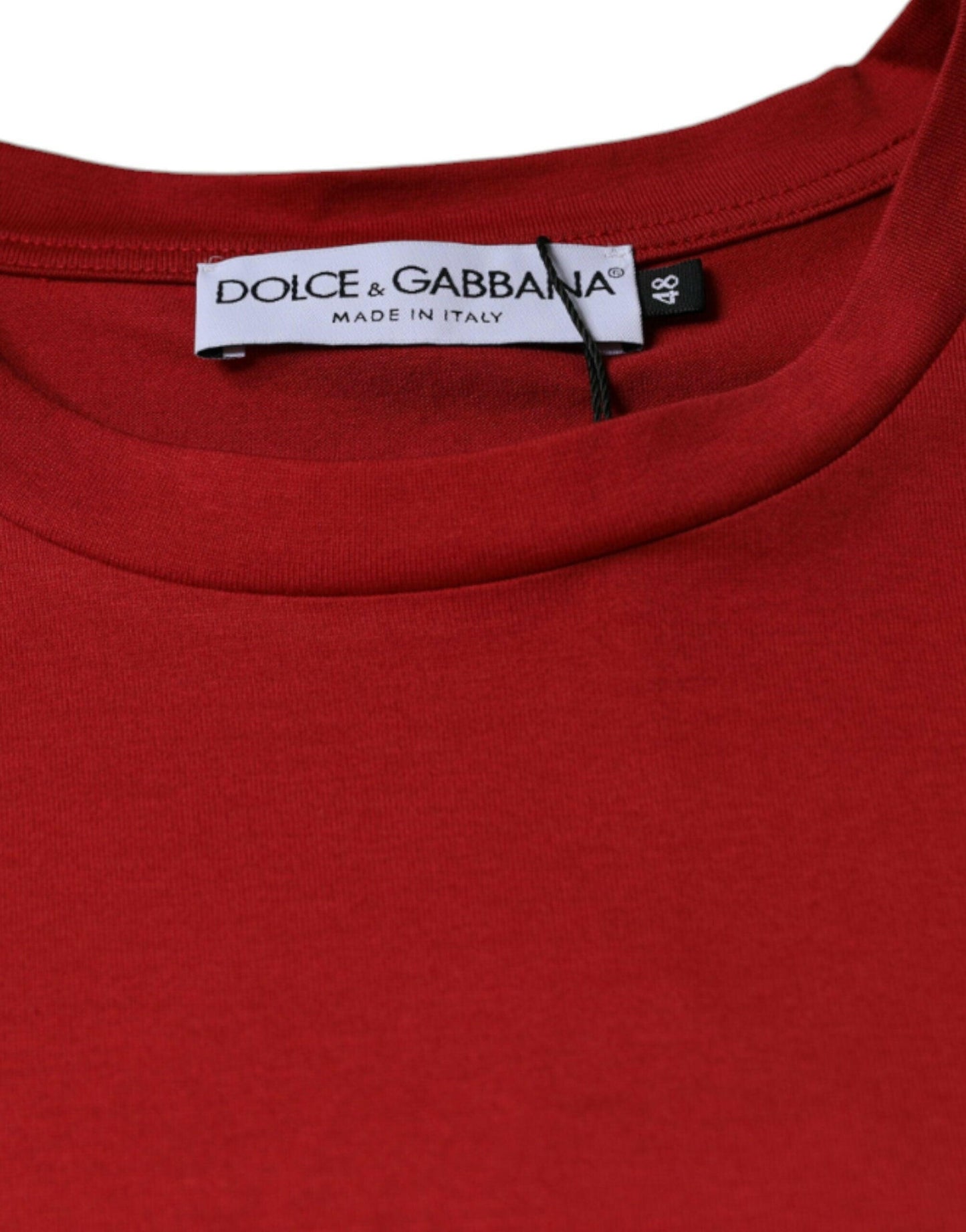 T-shirt ras du cou en coton rouge Dolce &amp; Gabbana avec logo DG imprimé