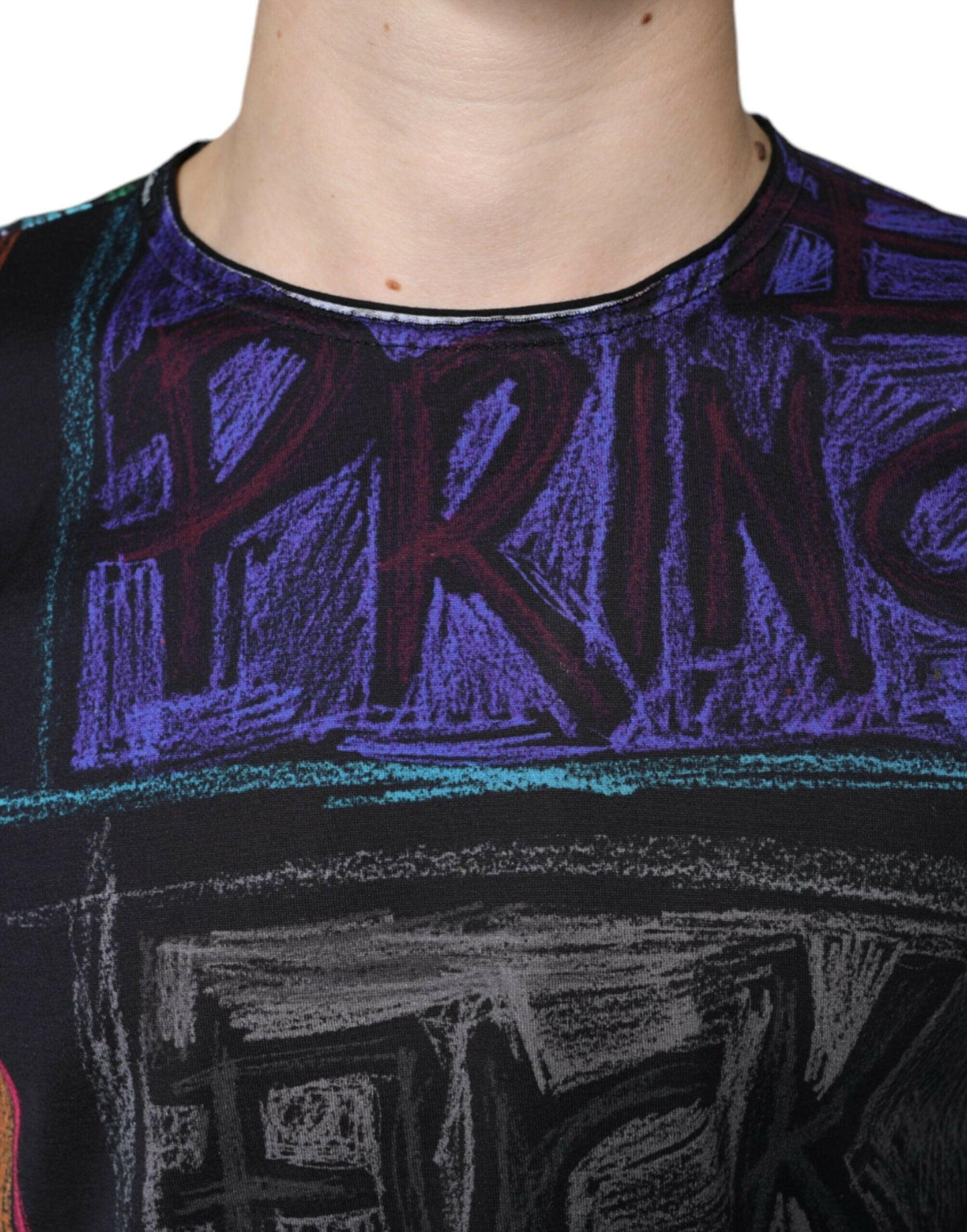 Dolce &amp; Gabbana Baumwoll-T-Shirt mit mehrfarbigem Grafikdruck