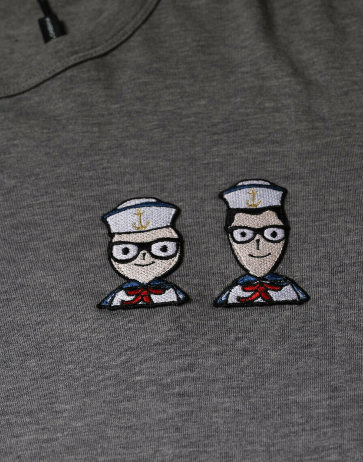 Dolce &amp; Gabbana Graues Baumwoll-T-Shirt #DGFamily mit kurzen Ärmeln