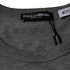 Dolce &amp; Gabbana Graues Baumwoll-T-Shirt #DGFamily mit kurzen Ärmeln