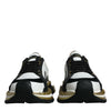 Dolce &amp; Gabbana Weißgold Schwarz Leder SUPER KING Sneakers Schuhe