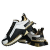 Dolce &amp; Gabbana Weißgold Schwarz Leder SUPER KING Sneakers Schuhe
