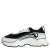 Dolce & Gabbana White Black Logo Plaque Daymaster Sneakers Shoes