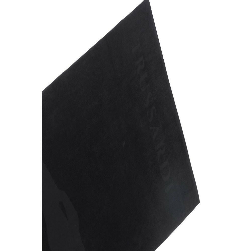 Trussardi Beachwear Black Cotton Beach Towel