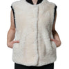 Burberry White WARRENFORD Shearling Leather Vest Coat Jacket