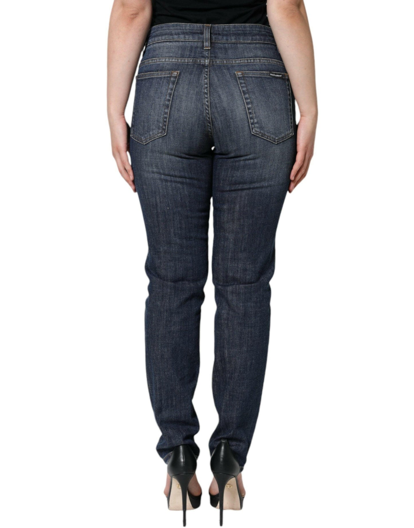Jean skinny en coton stretch bleu foncé Dolce &amp; Gabbana