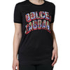 T-shirt col rond en coton noir avec logo imprimé Dolce &amp; Gabbana