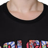 T-shirt col rond en coton noir avec logo imprimé Dolce &amp; Gabbana