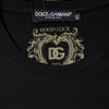 Dolce &amp; Gabbana – Schwarzes, kurzärmliges T-Shirt aus Baumwolle mit Rundhalsausschnitt