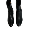 Dolce & Gabbana Black Leather Logo Mid Calf Boots Shoes
